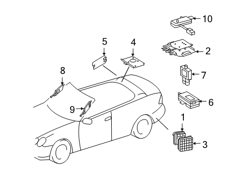 2007 Mercedes-Benz CLK63 AMG Antenna & Radio Diagram