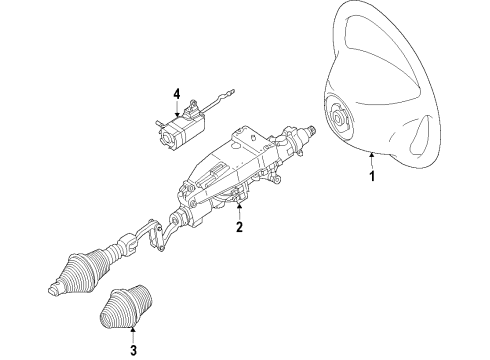 2012 Mercedes-Benz E350 Steering Column, Steering Wheel & Trim Diagram 2