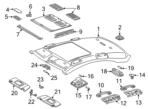 Map Lamp Assembly Diagram for 203-820-62-01-1A26