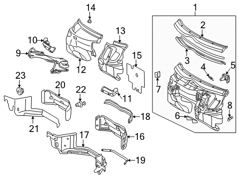 1999 Mercedes-Benz CLK430 Cowl Diagram 1