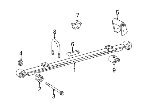 2010 Mercedes-Benz Sprinter 2500 Rear Suspension Components, Stabilizer Bar Diagram 1