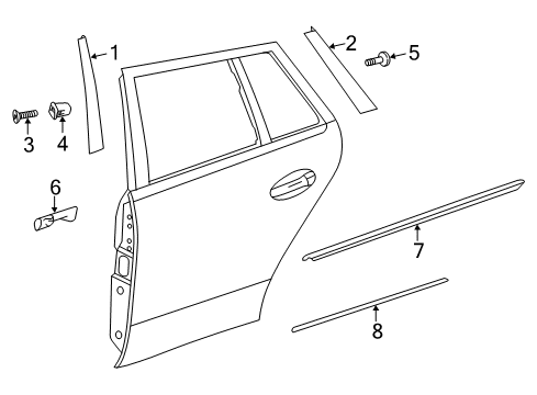 Body Side Molding Diagram for 212-690-48-82