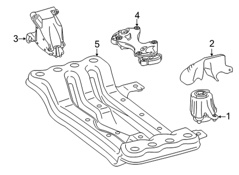 2020 Mercedes-Benz GLC43 AMG Engine & Trans Mounting Diagram 2