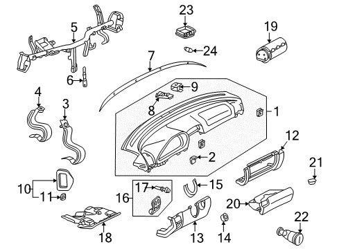 2001 Mercedes-Benz CLK320 Instrument Panel Diagram