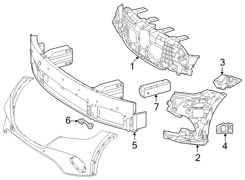 2023 Mercedes-Benz EQE 350 SUV Bumper & Components - Front Diagram 4