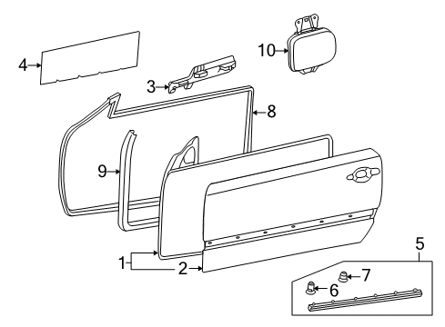 2000 Mercedes-Benz CLK430 Door & Components, Body Diagram