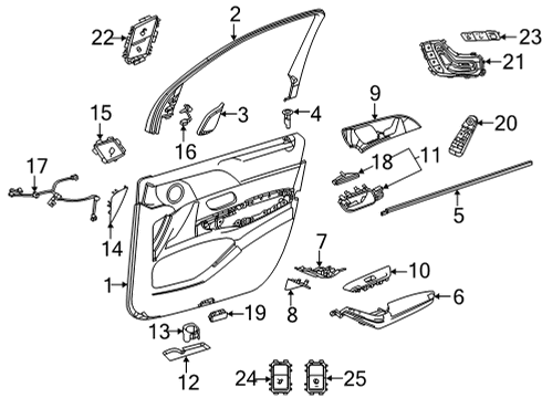 Door Trim Panel Diagram for 167-720-74-06-8U03