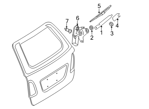 2012 Mercedes-Benz R350 Wiper & Washer Components Diagram 2