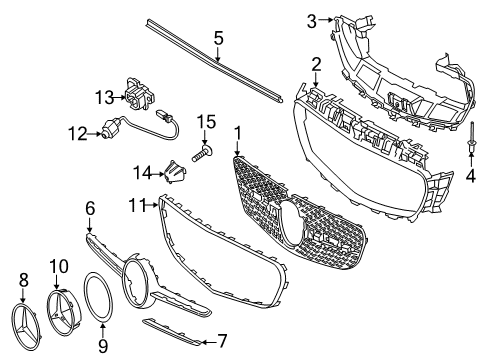 Grille Cover Diagram for 238-888-07-00-9040