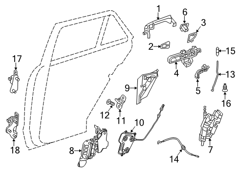 2016 Mercedes-Benz GL350 Rear Door Diagram 4