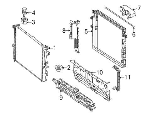 2021 Mercedes-Benz GLE63 AMG S Radiator & Components Diagram 8