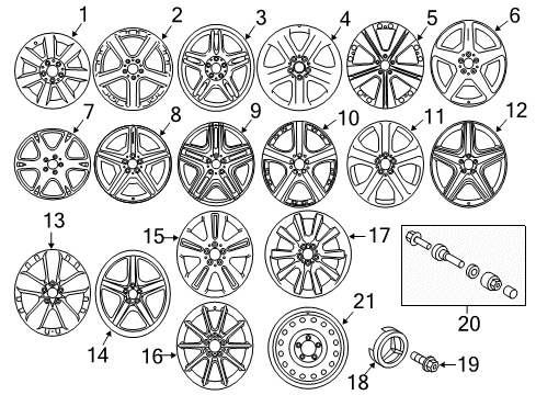 2010 Mercedes-Benz ML63 AMG Wheels Diagram