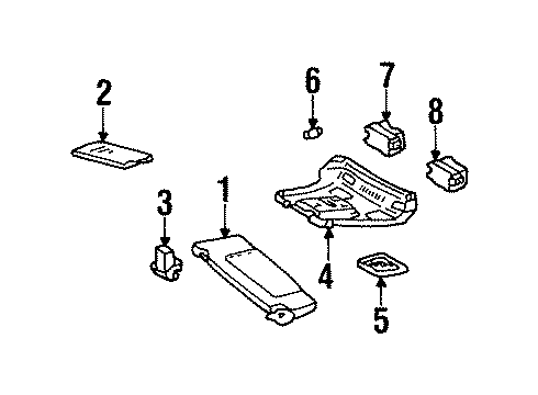 1992 Mercedes-Benz 300SL Interior Trim - Roof Diagram