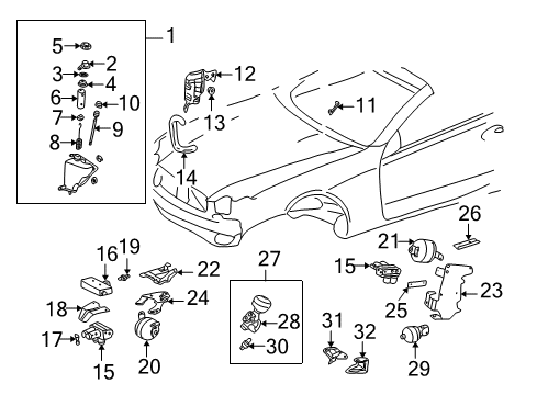 Air Cell Bracket Diagram for 230-320-04-43