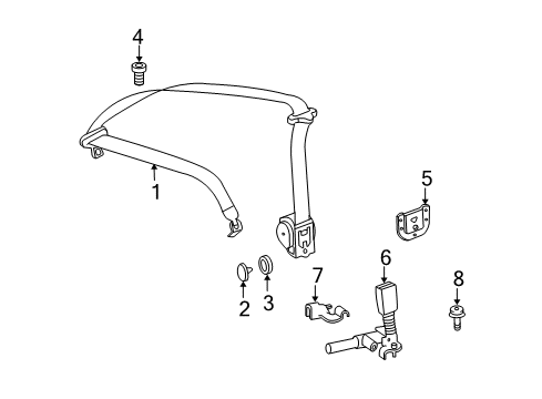 2008 Mercedes-Benz CLK63 AMG Seat Belt Diagram 2