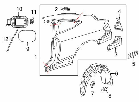 2020 Mercedes-Benz C43 AMG Quarter Panel & Components Diagram 2