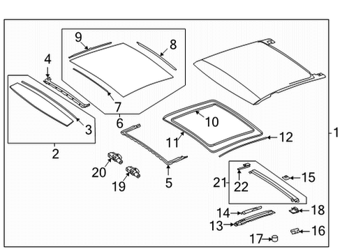 2023 Mercedes-Benz S580e Sunroof - Body & Hardware Diagram 1