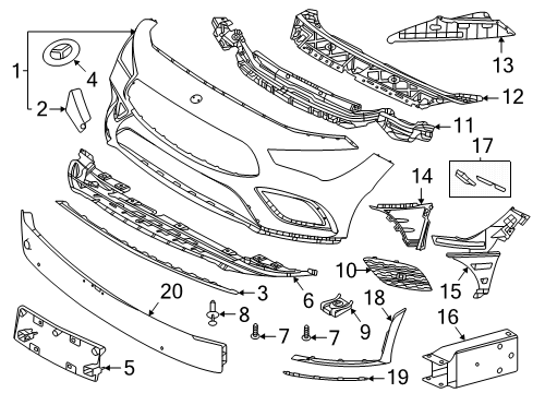 2020 Mercedes-Benz CLA250 Front Bumper Diagram 1