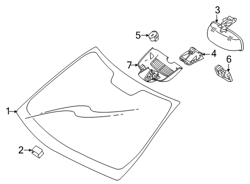 2012 Mercedes-Benz E350 Windshield Glass Diagram 1