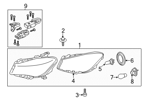 2016 Mercedes-Benz CLA250 Bulbs Diagram 1