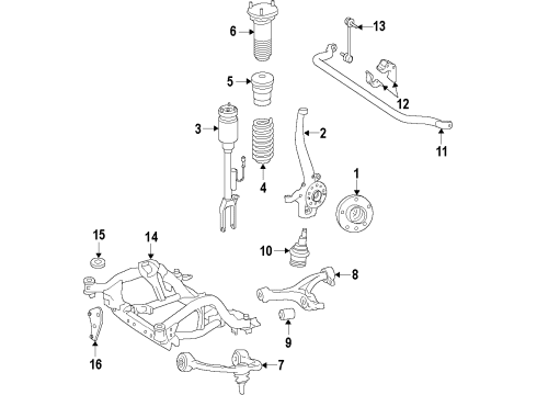 Shock Absorber Diagram for 166-323-24-00