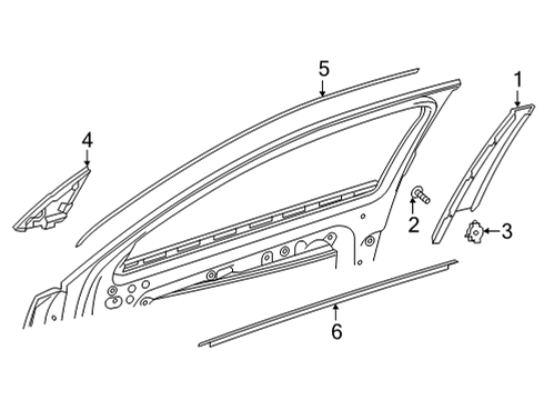 2023 Mercedes-Benz GLA250 Exterior Trim - Front Door Diagram