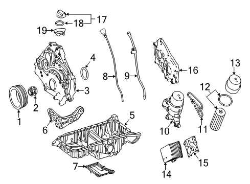 2016 Mercedes-Benz E63 AMG S Engine Parts & Mounts, Timing, Lubrication System Diagram 1