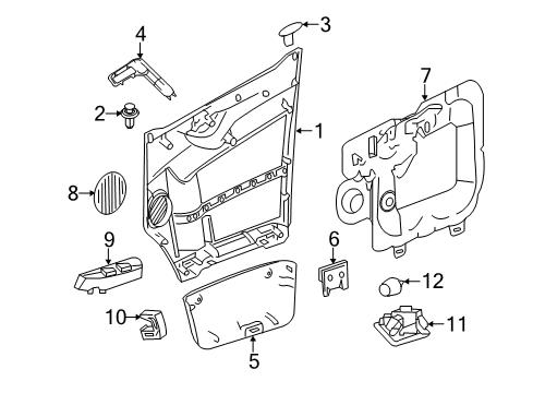 2012 Mercedes-Benz Sprinter 2500 Interior Trim - Front Door Diagram