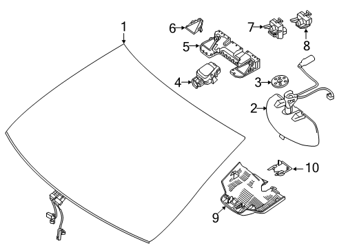 2017 Mercedes-Benz S550 Windshield Glass Diagram 1