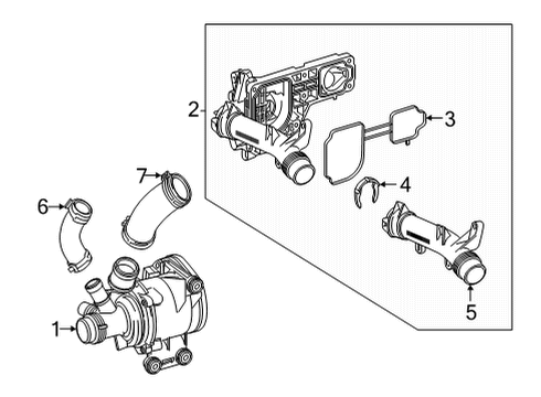 2023 Mercedes-Benz S580e Water Pump Diagram