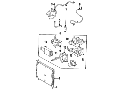 1991 Mercedes-Benz 560SEL Blower Motor & Fan, Air Condition Diagram