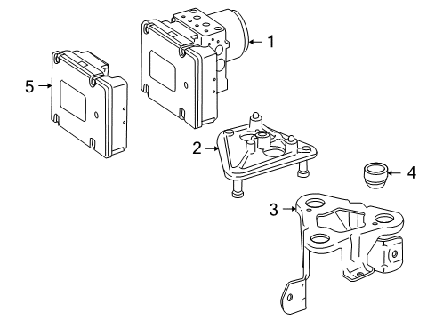 2008 Mercedes-Benz S550 ABS Components, Electrical Diagram