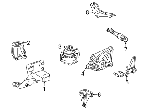 2021 Mercedes-Benz AMG GT Black Series Engine & Trans Mounting Diagram