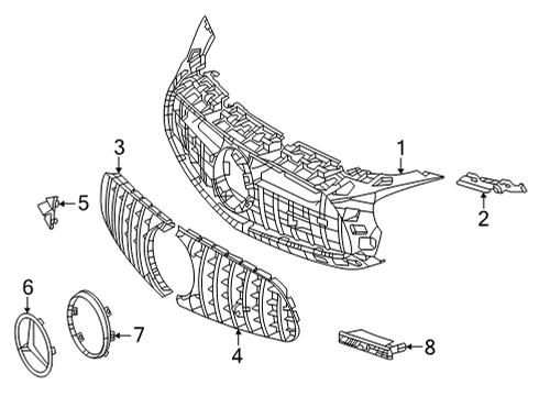 2019 Mercedes-Benz AMG GT R Grille & Components Diagram