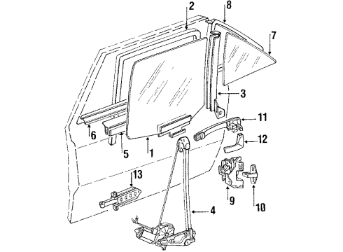 1992 Mercedes-Benz 190E Rear Door Diagram