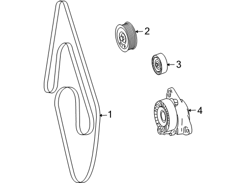 2011 Mercedes-Benz CLS63 AMG Belts & Pulleys, Maintenance Diagram