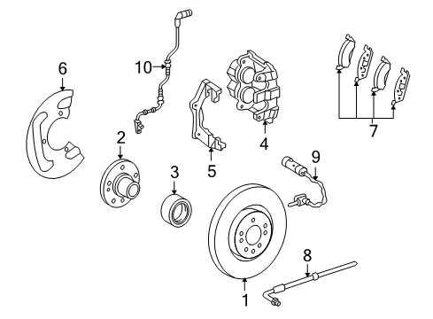 2018 Mercedes-Benz GLC43 AMG Front Brakes Diagram 2