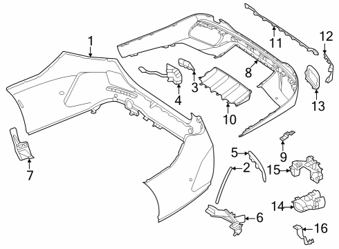 2024 Mercedes-Benz C43 AMG Bumper & Components - Rear Diagram 1