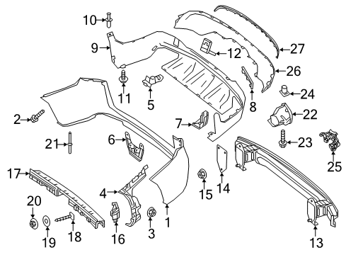 Bumper Cover Diagram for 253-880-61-01-9999