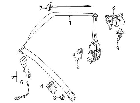 2019 Mercedes-Benz S560 Seat Belt Diagram 1