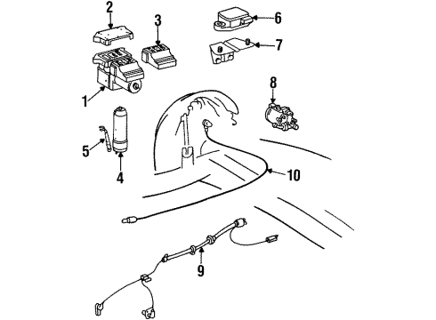 1995 Mercedes-Benz S600 ABS Components Diagram 2