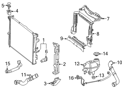 2017 Mercedes-Benz E43 AMG Radiator & Components Diagram