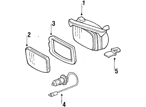 1987 Mercedes-Benz 560SL Fog Lamps Diagram