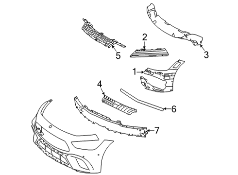 2020 Mercedes-Benz AMG GT 53 Bumper & Components - Front Diagram 2