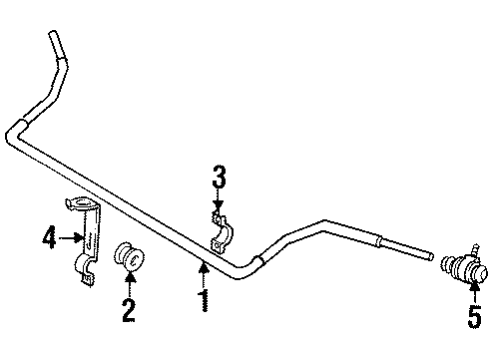 1991 Mercedes-Benz 300D Stabilizer Bar & Components - Front Diagram 1