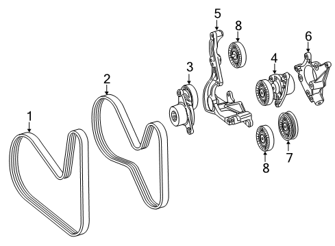 2017 Mercedes-Benz C63 AMG S Belts & Pulleys, Cooling Diagram 1