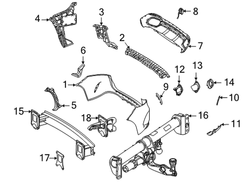 2022 Mercedes-Benz GLE63 AMG S Bumper & Components - Rear Diagram 2