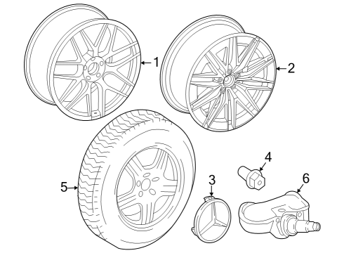 Center Cap Diagram for 000-400-42-00-9283