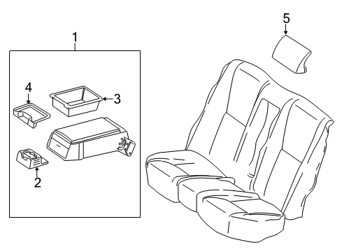 2010 Mercedes-Benz S400 Rear Seat Components Diagram 2