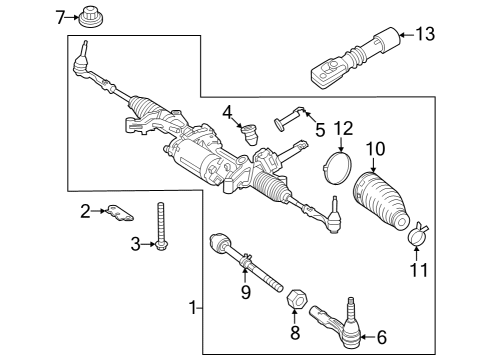 2024 Mercedes-Benz EQS 450+ SUV Steering Gear & Linkage Diagram 1